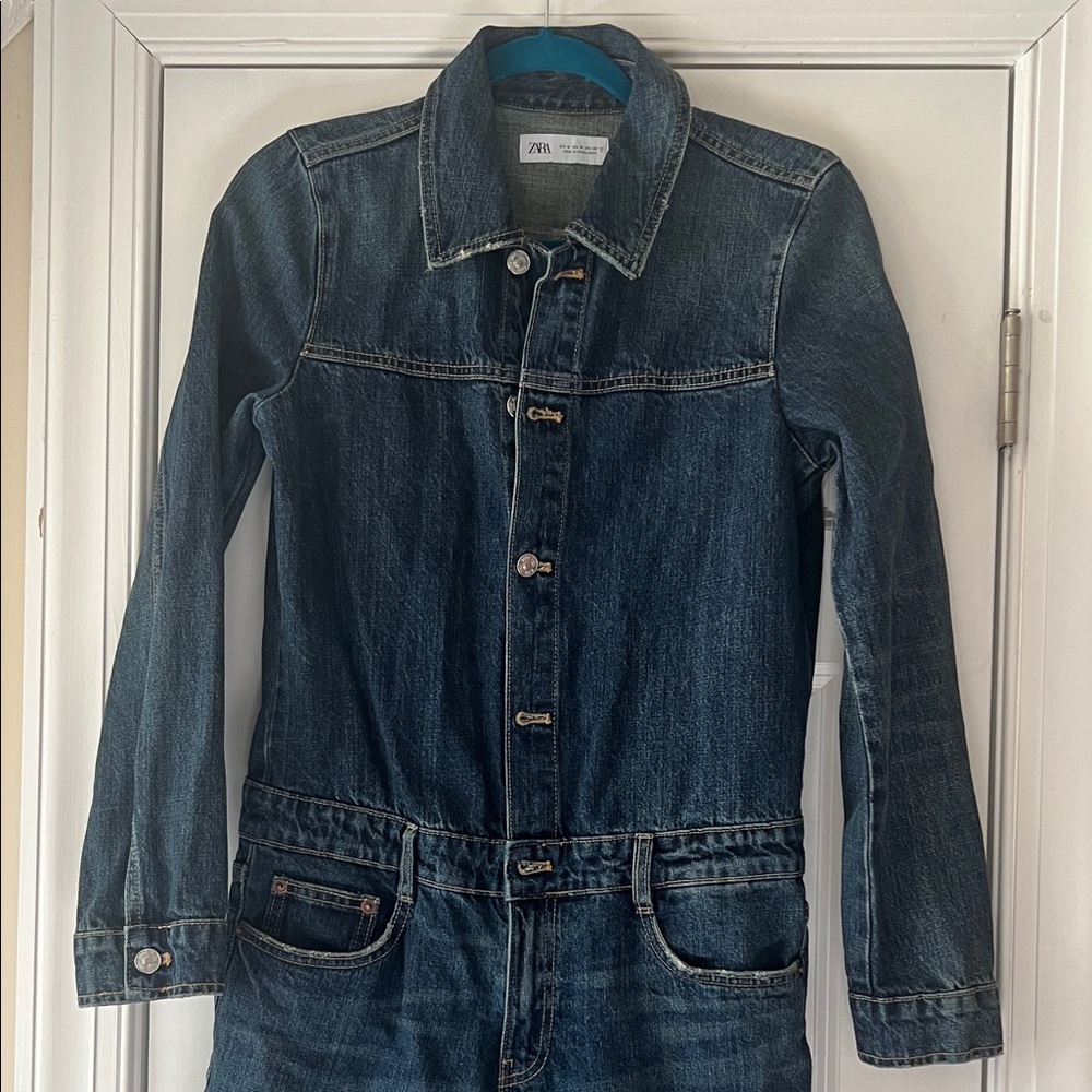 Zara Women's denim jumpsuit